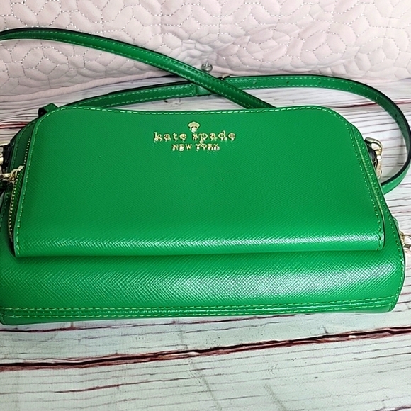Kate Spade Staci Green Leather Crossbody Bag - Picture 10 of 12